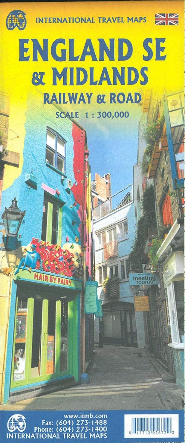 England Southeast & Midlands Rail/Road Travel Map