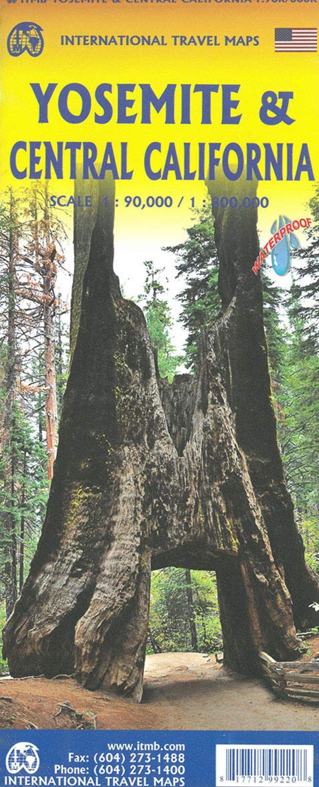 Yosemite NP and Central California Travel Map