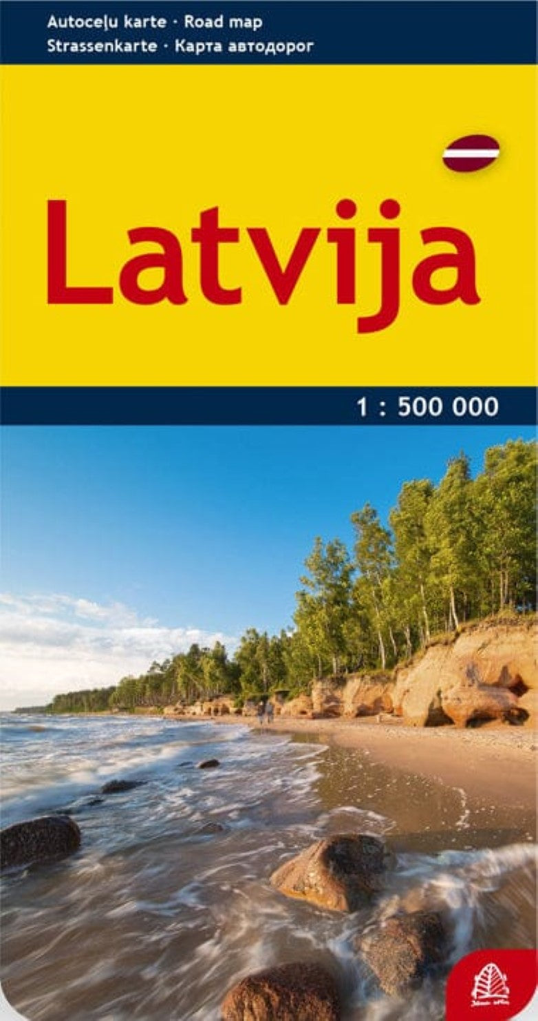 Latvia road map, paper folded