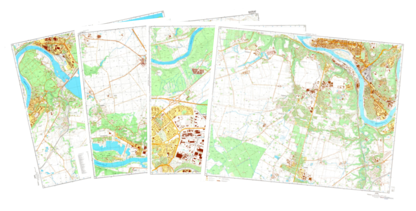 Kaunas (Lithuania) 4-Sheet Map Set - Soviet Military City Plans