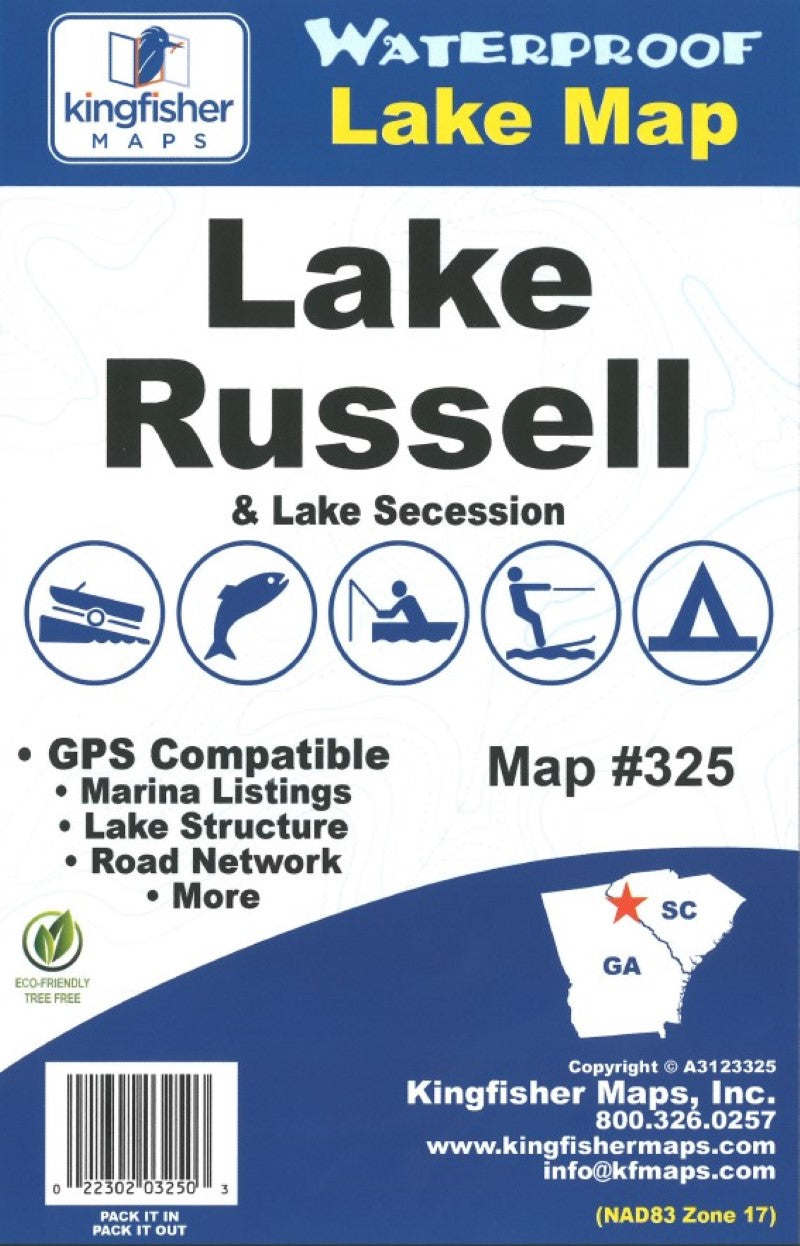 Russell/Secession Lakes, GA Fishing Map