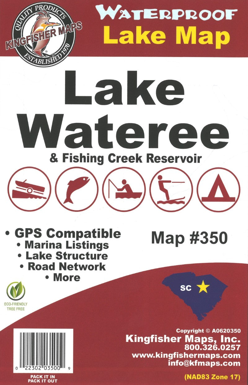 Wateree Lake, SC Fishing Map