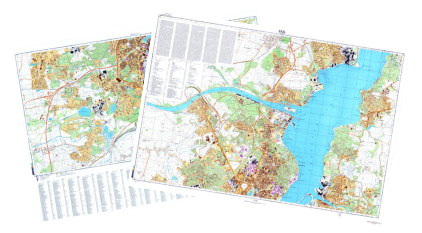 Kiel (Germany) 2-Sheet Set - Soviet Military City Plans