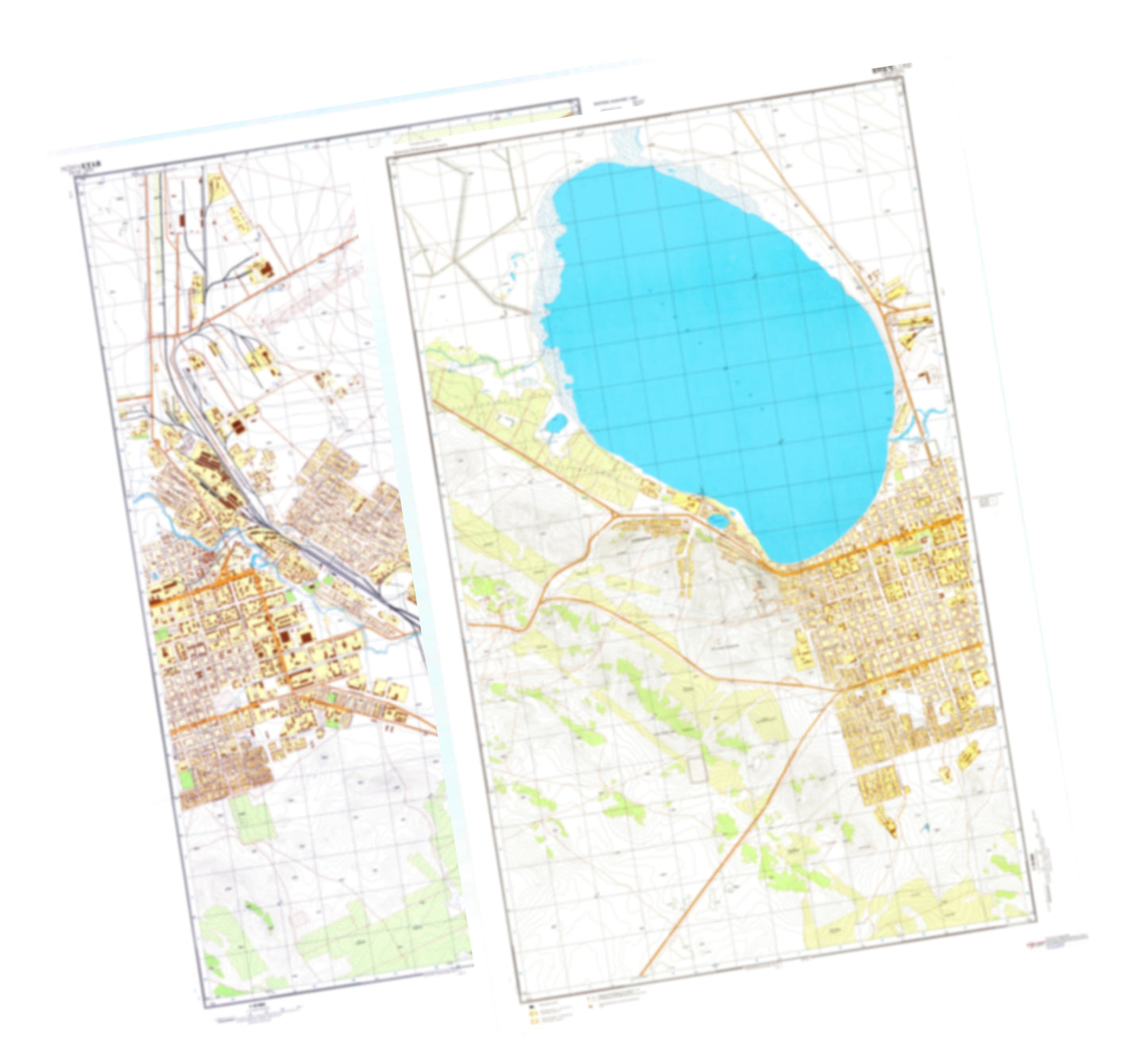 Kokchetav (Kazakhstan) 2-Sheet Set - Soviet Military City Plans