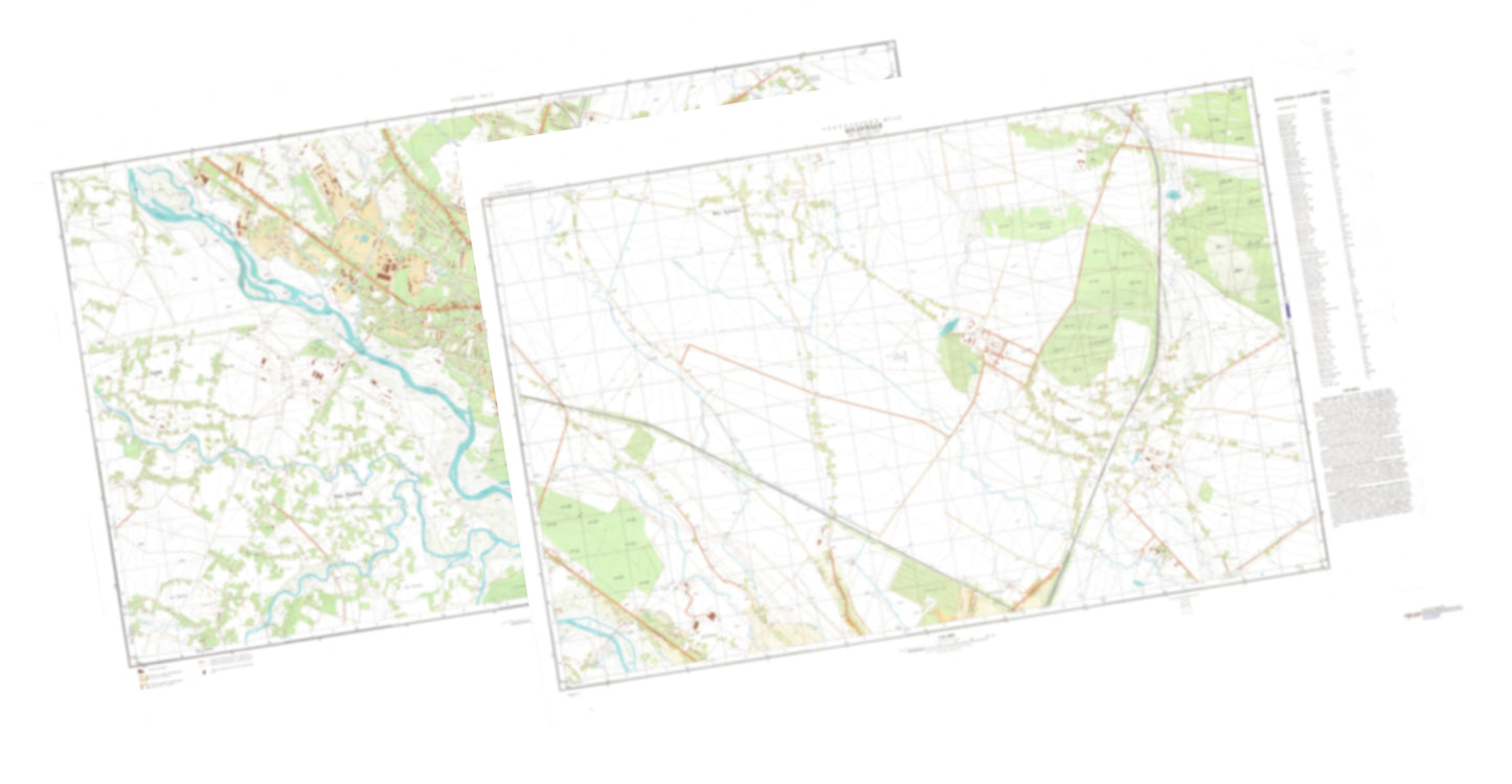 Kolom'ia (Ukraine) 2-Sheet Set - Soviet Military City Plans