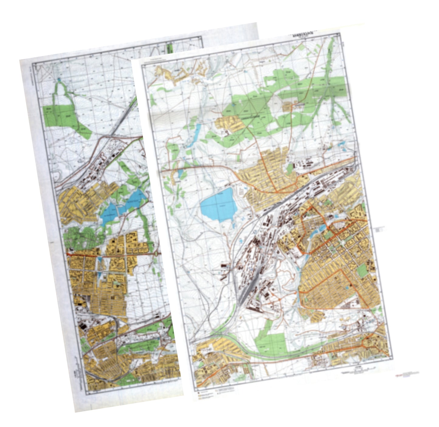 Kommunarsk / Alchevsk (Ukraine) 2-Sheet Set - Soviet Military City Plans