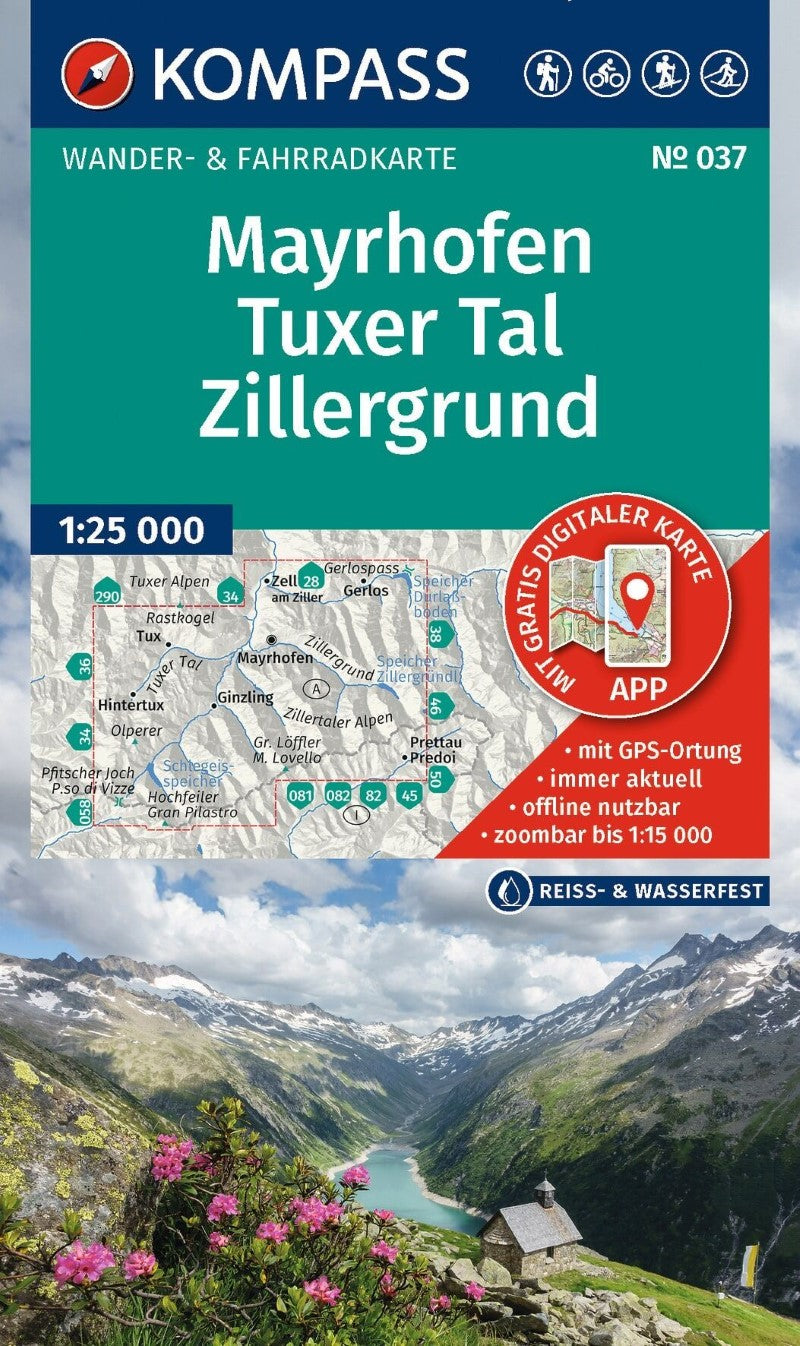 Mayrhofen - Tuxer Tal - Zillergrund Hiking Map