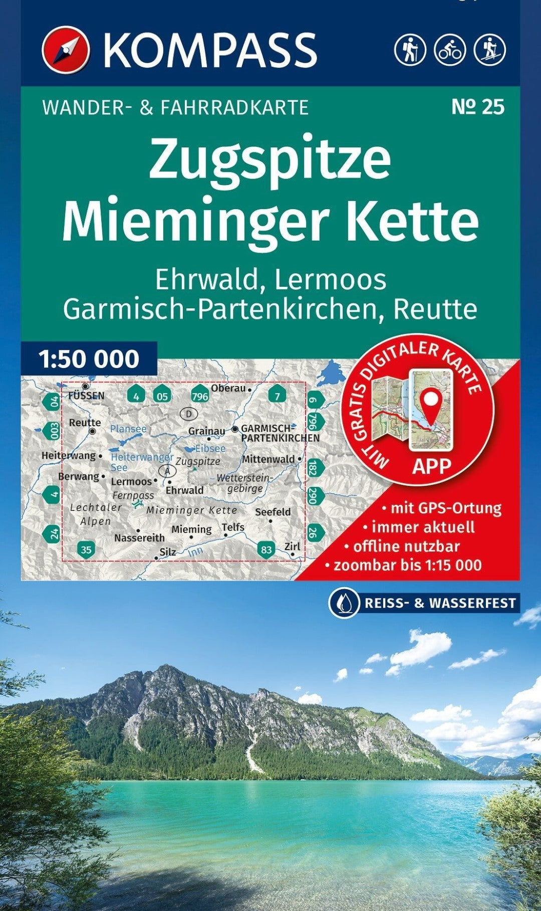 Zugspitze Mieminger Kette Hiking Map