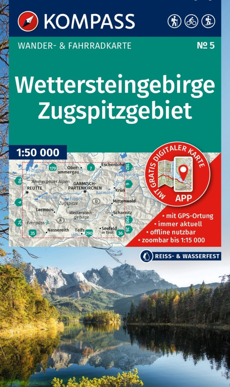 Wettersteingebirge Zugspitzgebiet, Germany Hiking Map