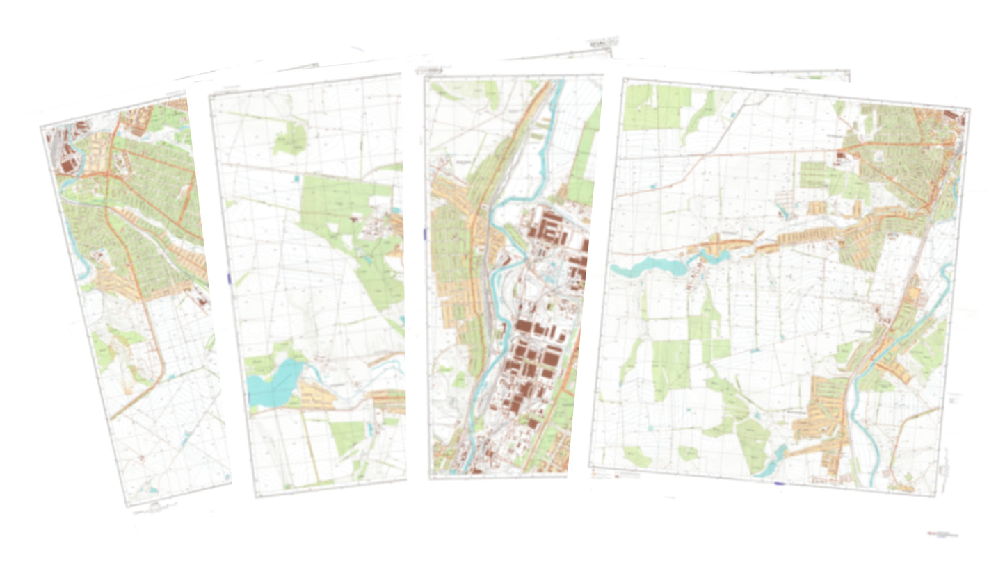 Kramatorsk (Ukraine) 4-Sheet Map Set - Soviet Military City Plans