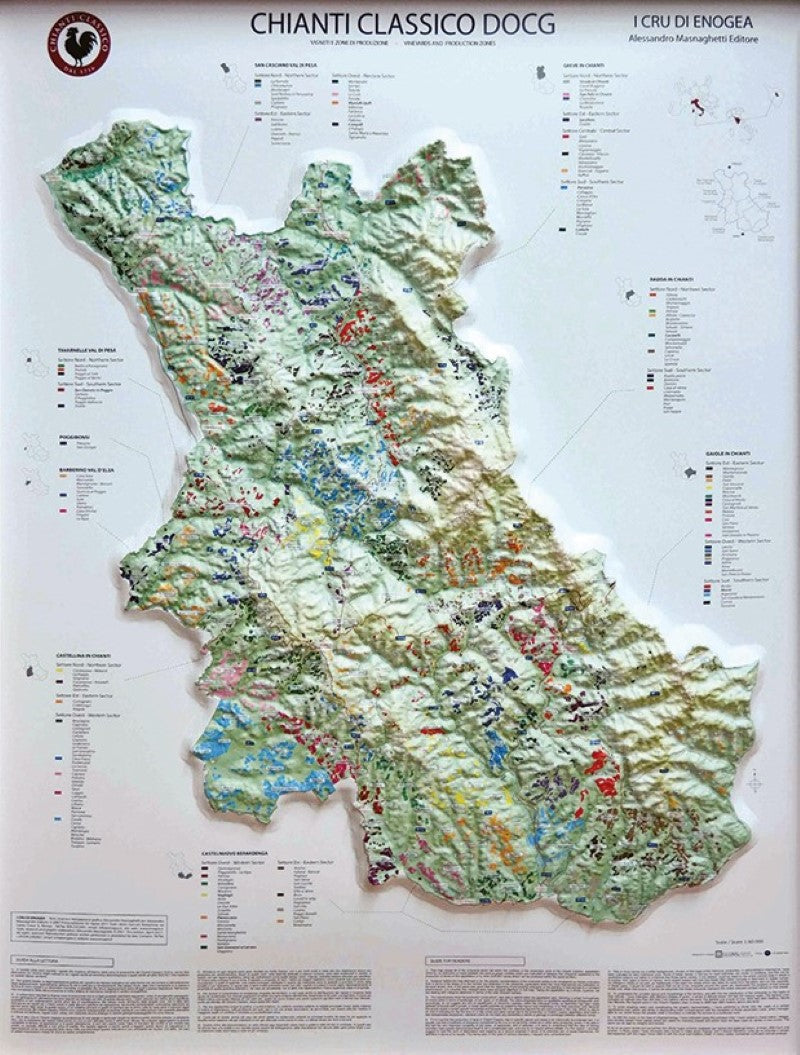 Chianti Wine Raised Relief Map