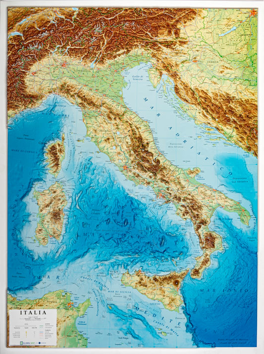 Italy Raised Relief Map