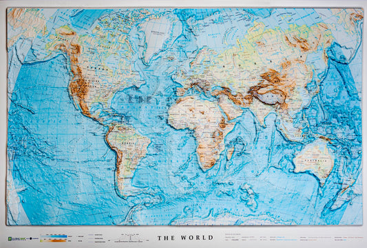 World Ocean Floor Raised Relief Map