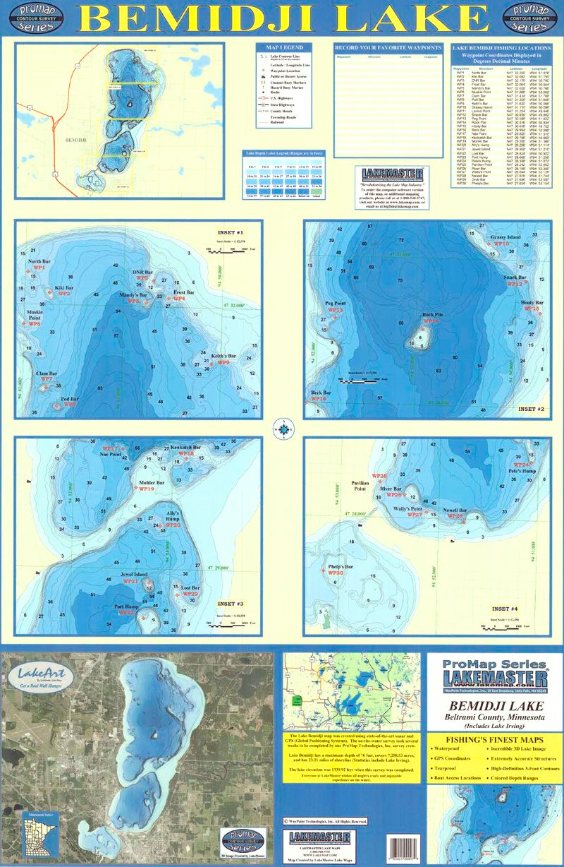 Bemidji Lake Laminated Map