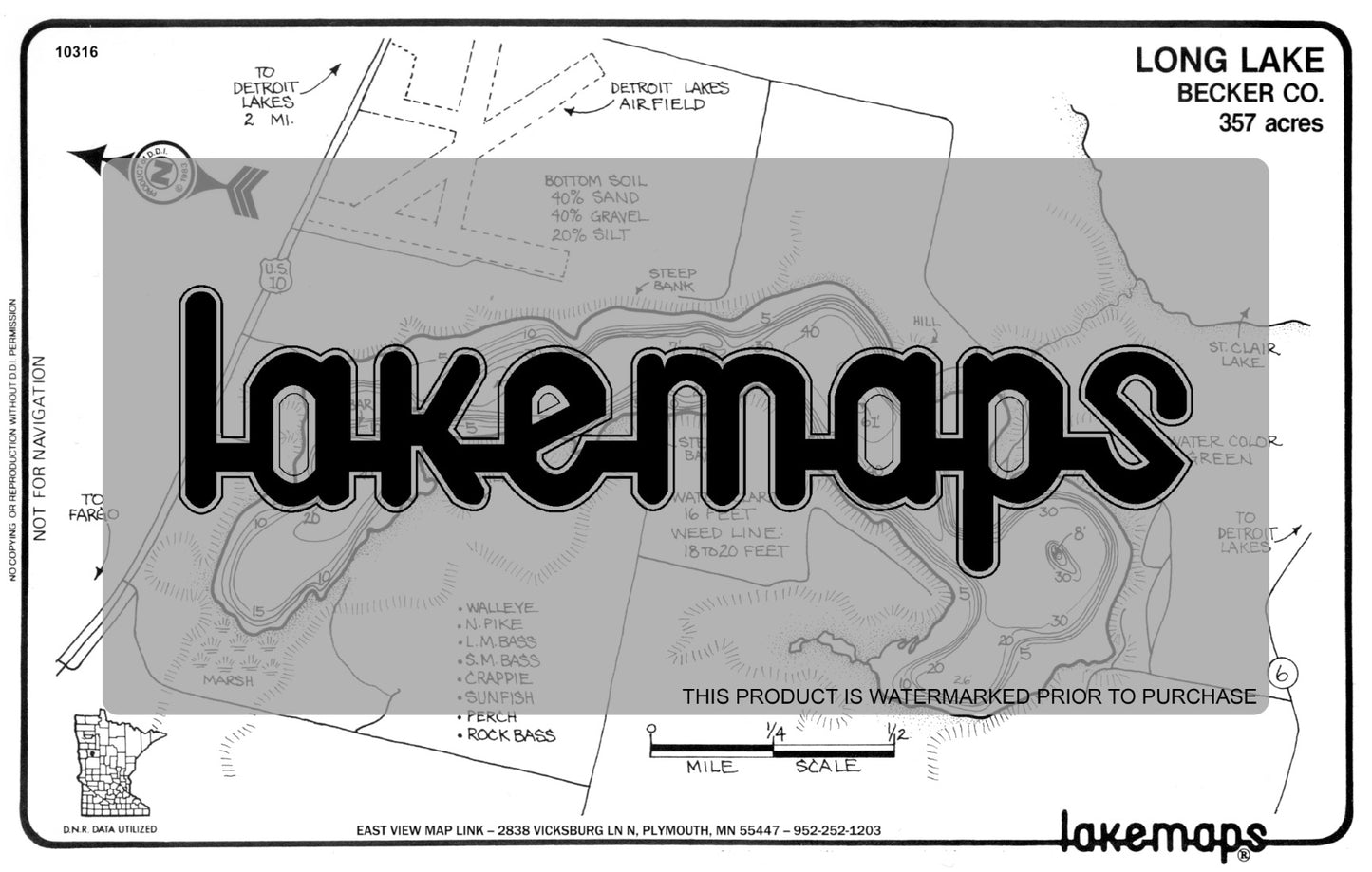 Becker County, MN - LONG - Lakemap - 10316