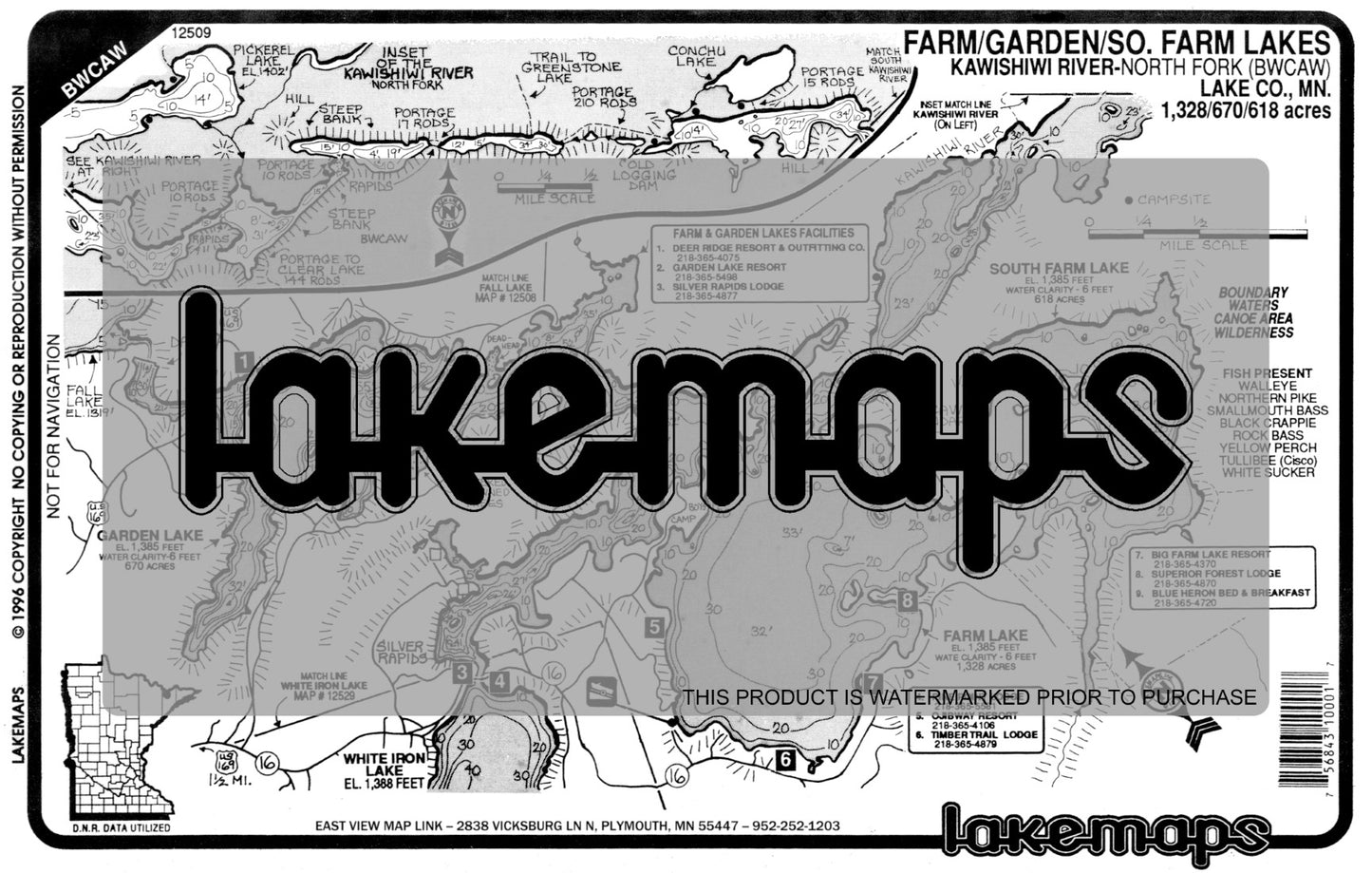 Lake County, MN - FARM / Garden / So. Farm -(Kawishiwi River -North Fork) - Lakemap - 12509