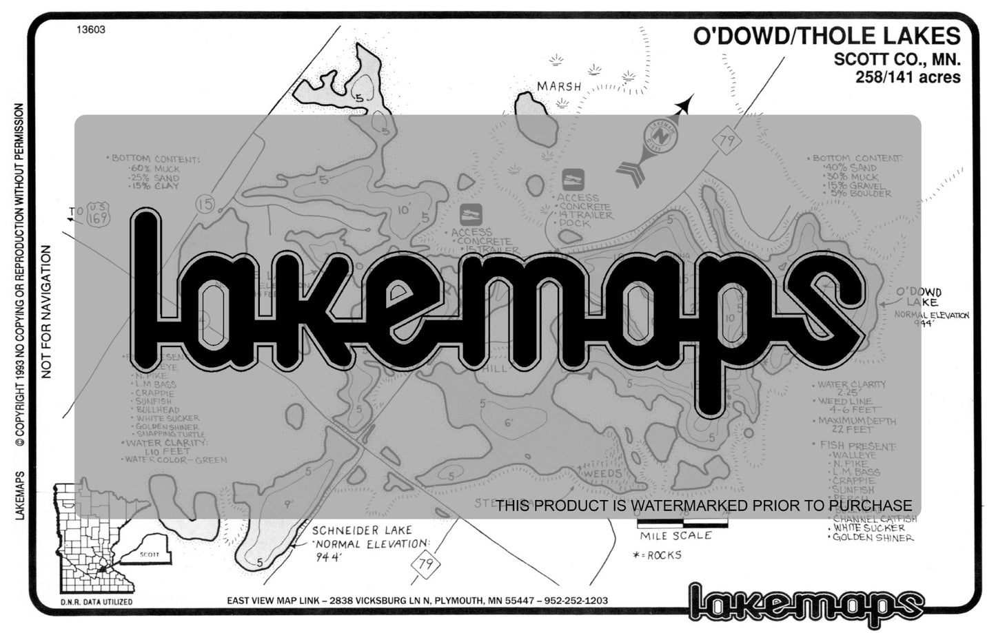 Scott County, MN - O’DOWD / Thole - Lakemap - 13603