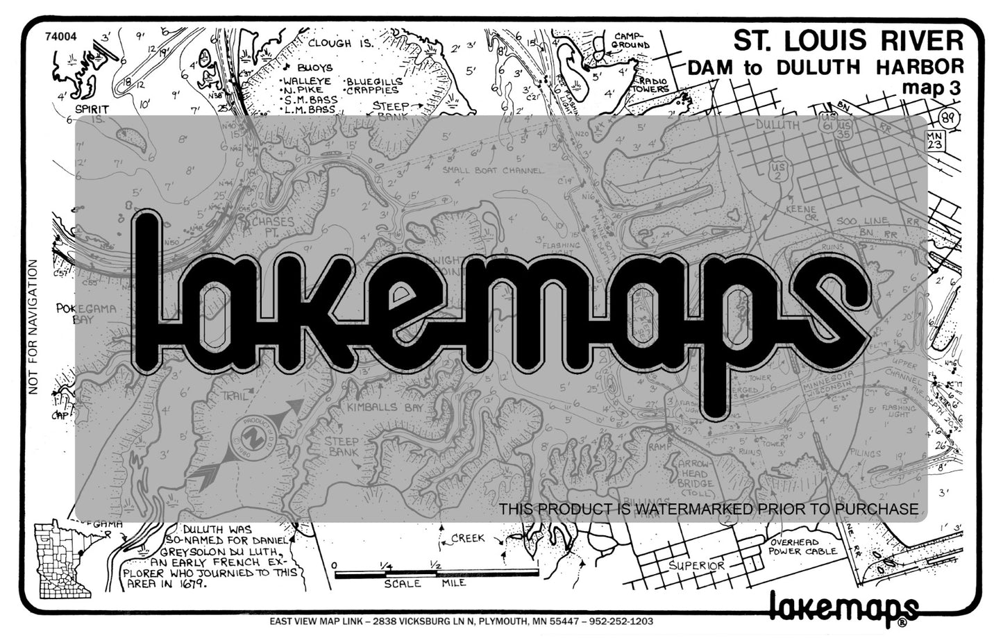 St. Louis River - Clough Island to U.S. Hwy. 53 - Lakemap - 74004