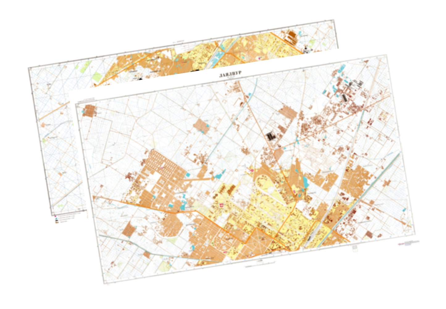 Lyallpur (Pakistan) 2-Sheet Set - Soviet Military City Plans