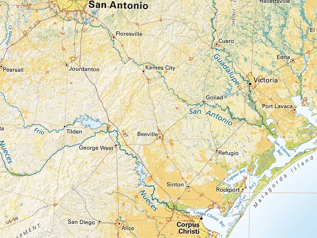 Land Cover of the Gulf Coast Fine Art Print Map