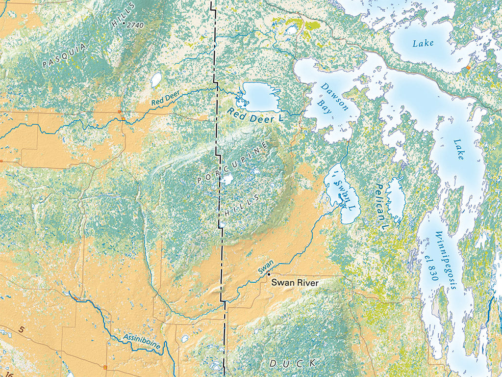 Land Cover of the Northern Plains Fine Art Print Map