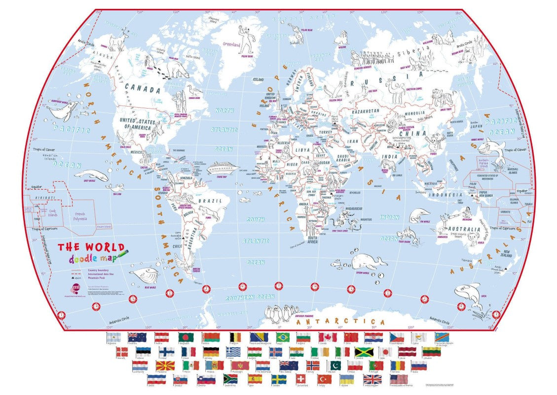 Doodle World Wall Map