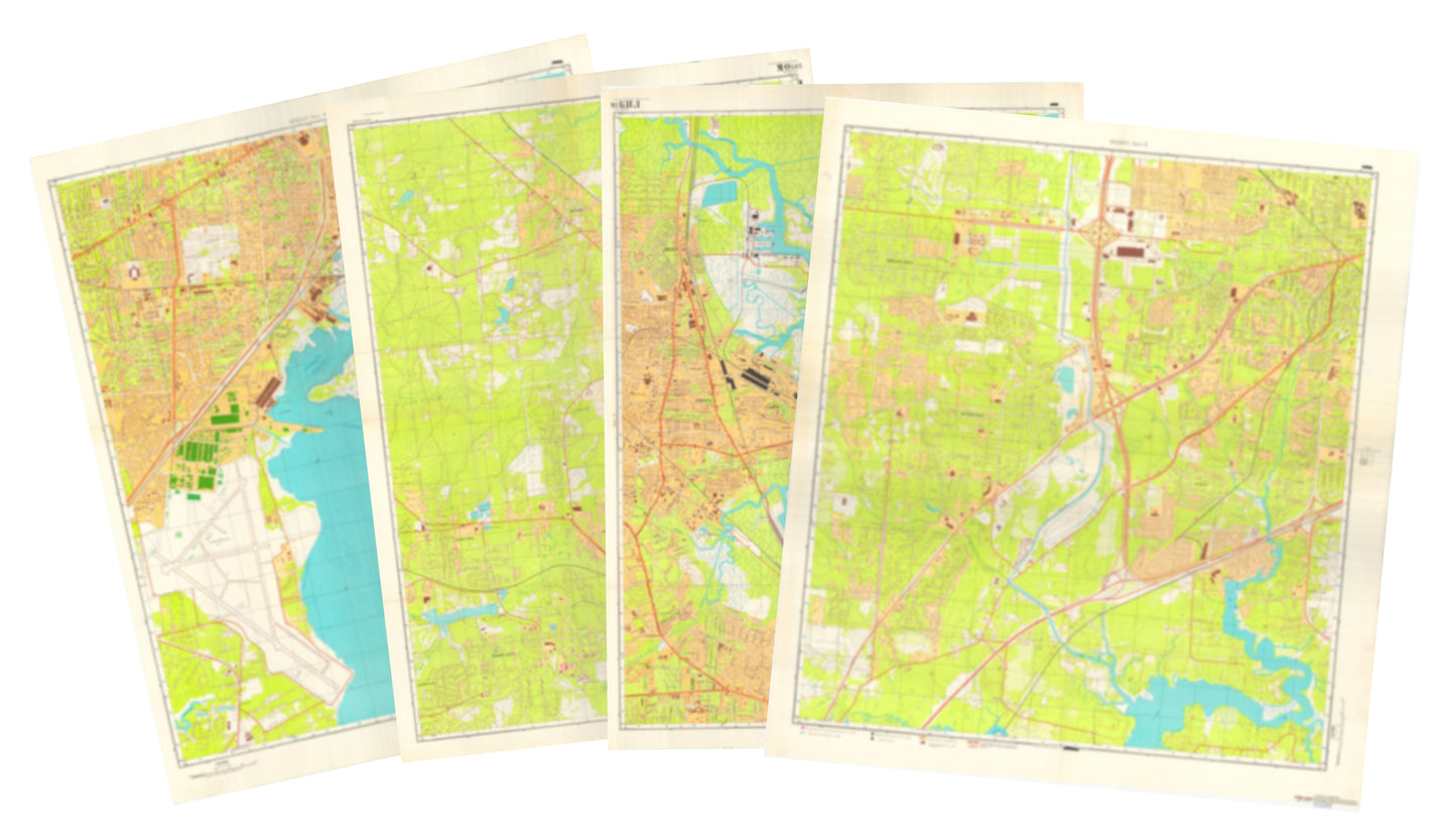 Mobile, AL (USA) 4-Sheet Map Set - Soviet Military City Plans