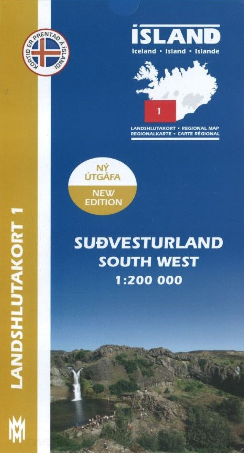 South West Iceland, Regional Map 1 - 1:200,000