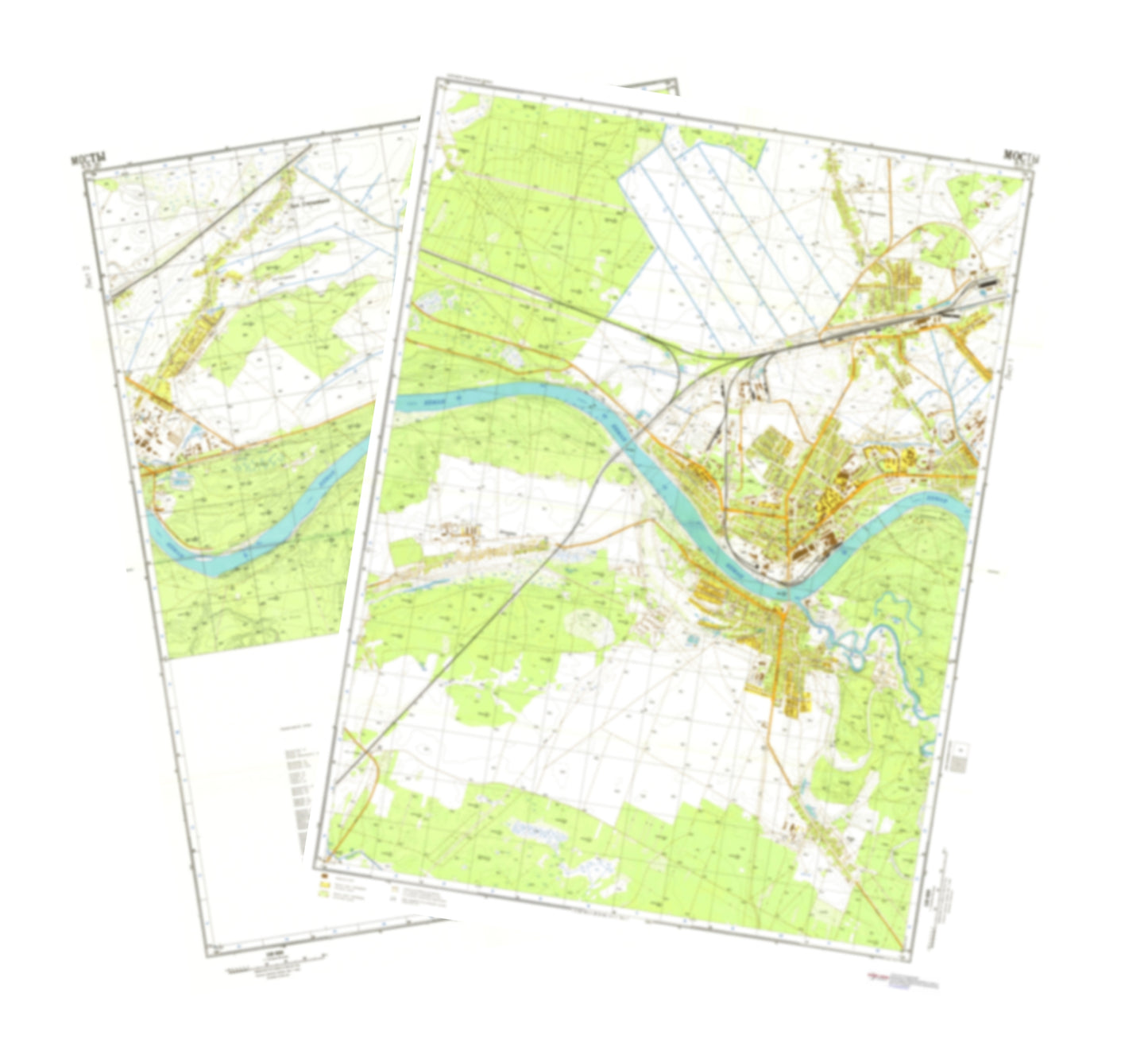 Mosty (Belarus) 2-Sheet Set - Soviet Military City Plans
