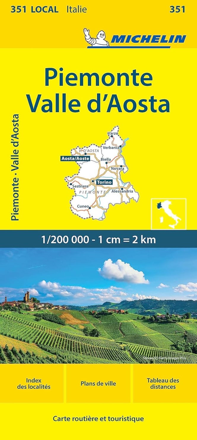 Map of Piedmont & Aosta Valley(Turin area, Italy)
