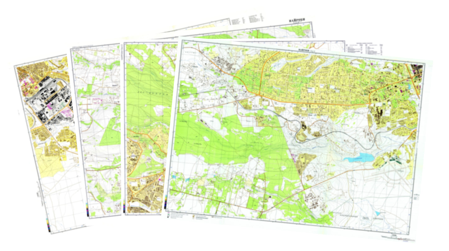 Nairobi (Kenya) 4-Sheet Map Set - Soviet Military City Plans