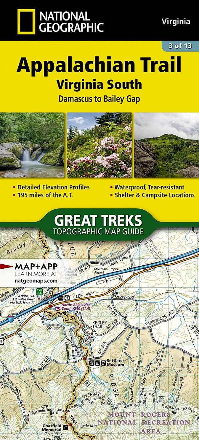 Appalachian Trail : Damascus to Bailey Gap : topographic map guide