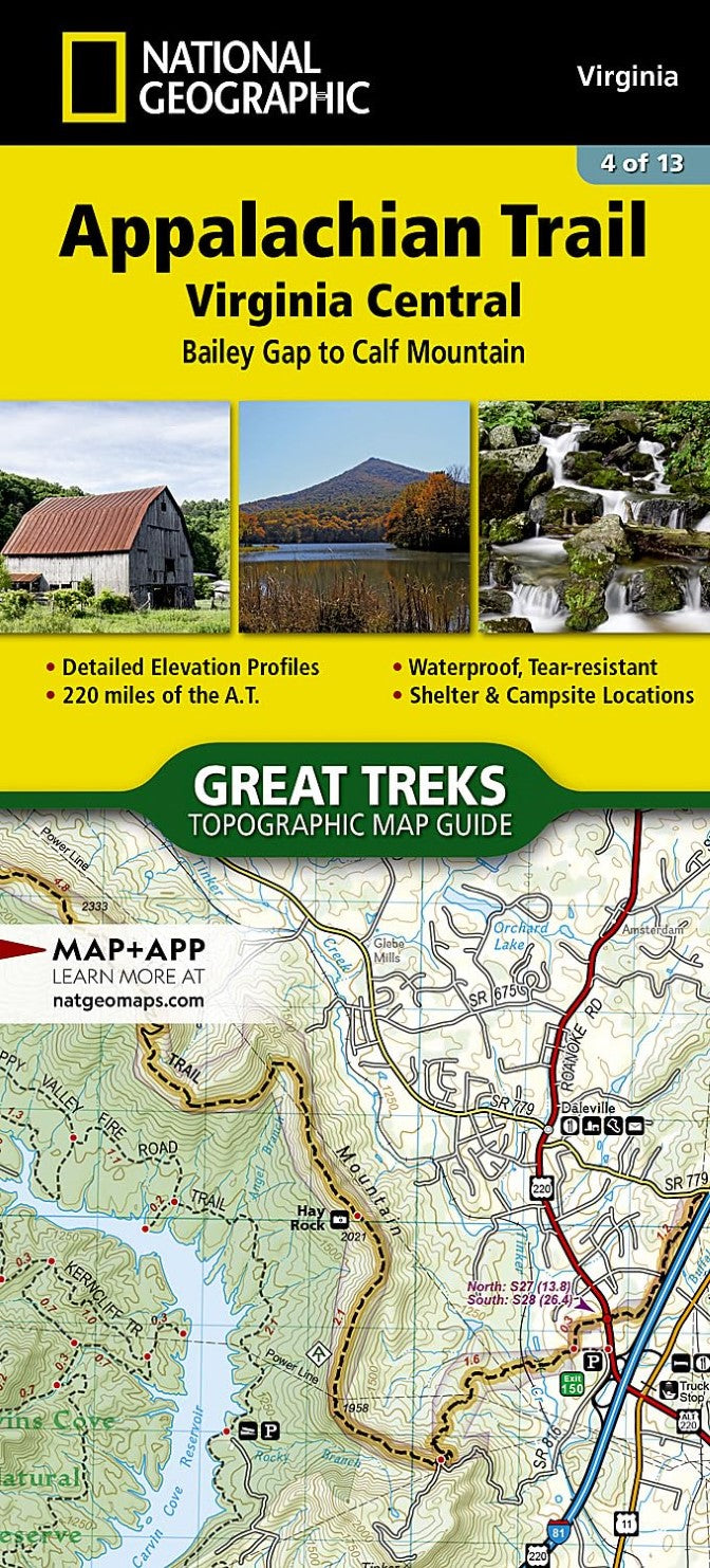Appalachian Trail : Bailey Gap to Calf Mountain : topographic map guide