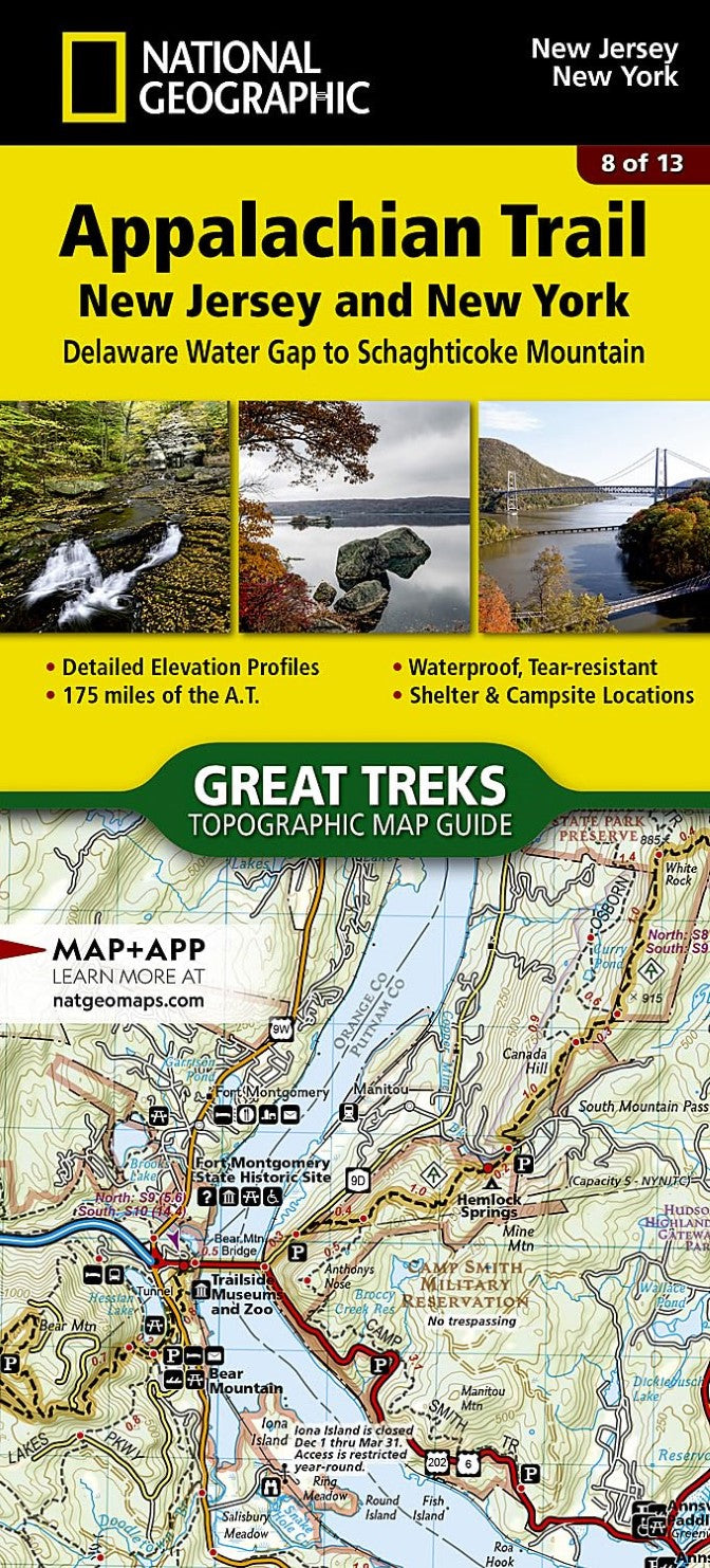 Appalachian Trail : Delaware Water Gap to Schaghticoke Mountain : topographic map guide