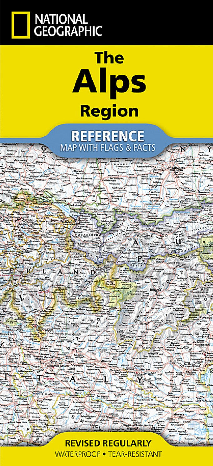 Alps Region Map (folded with flags and facts)