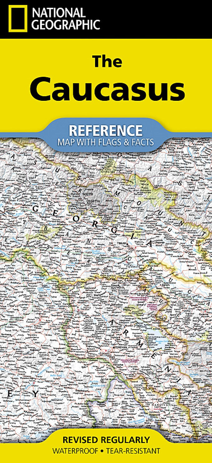 Caucasus Map (folded with flags and facts)