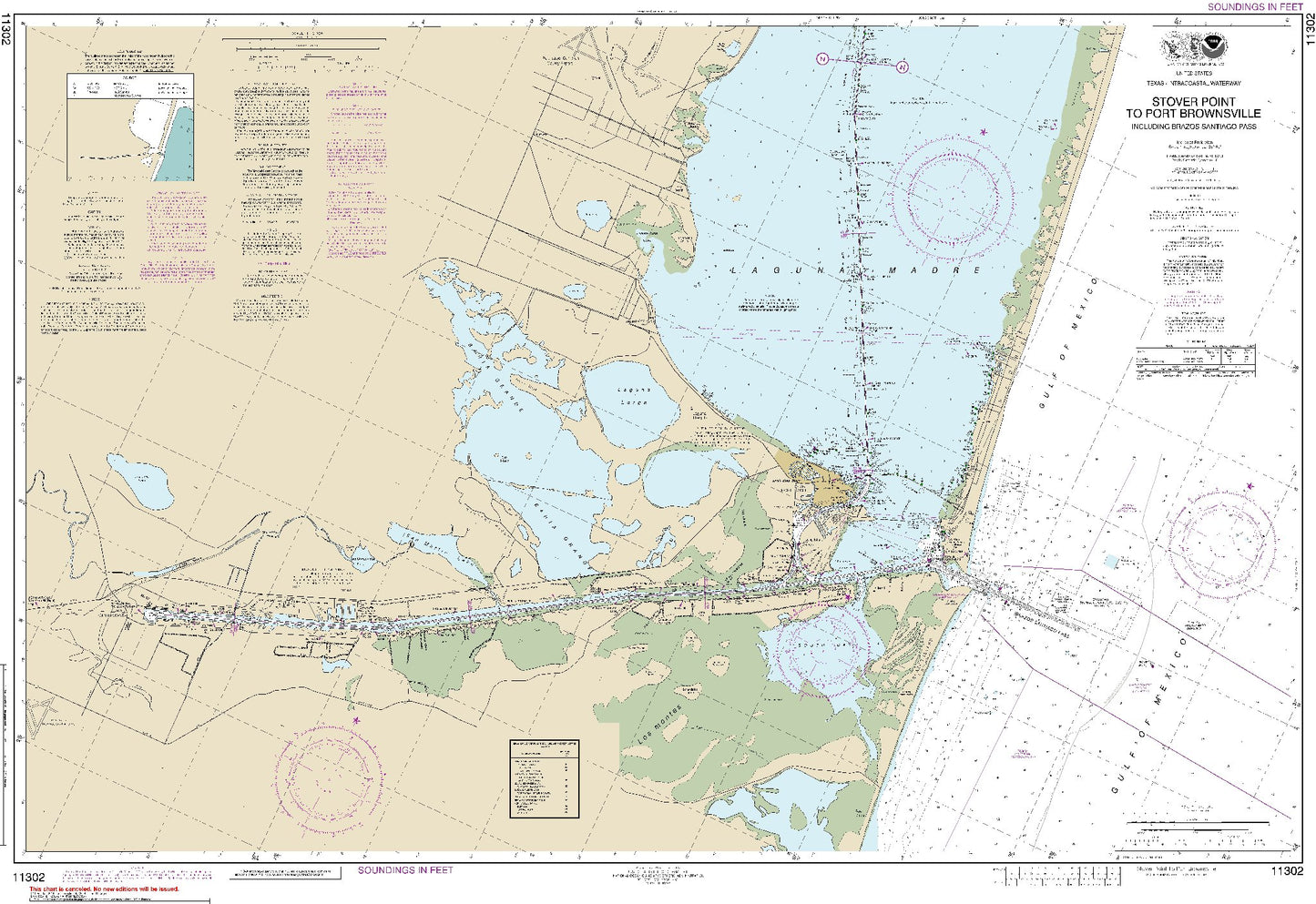Stover Point to Port Brownsville Including Brazos Santiago Pass; Panel A (11302) by NOAA