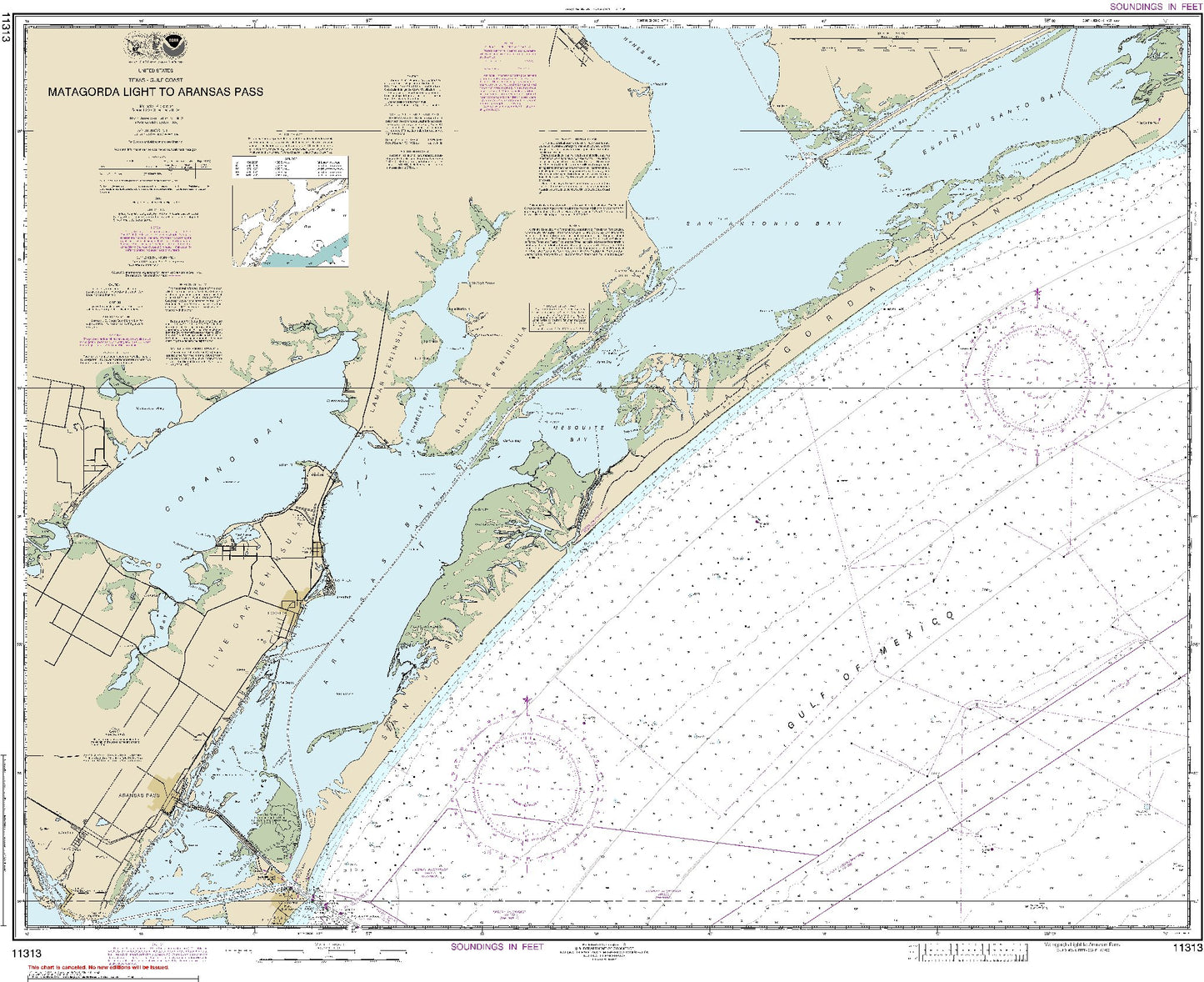 Matagorda Light to Aransas Pass (11313) by NOAA