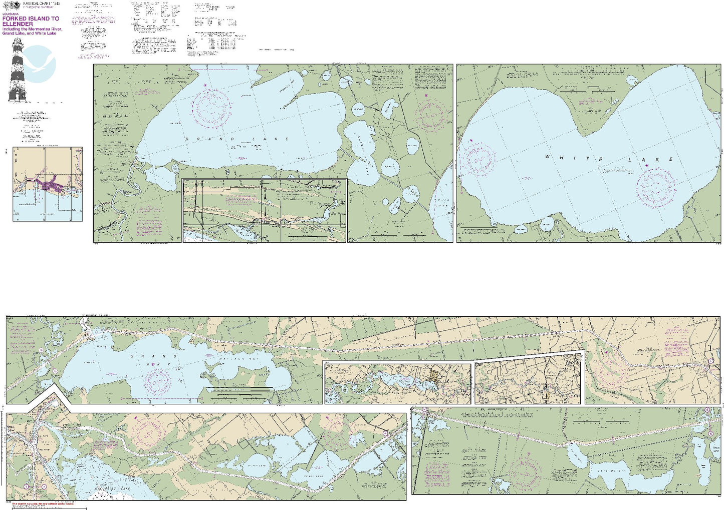 Forked Island to Ellender Including The Mermentau River, Grand Lake and White Lake (11348) by NOAA