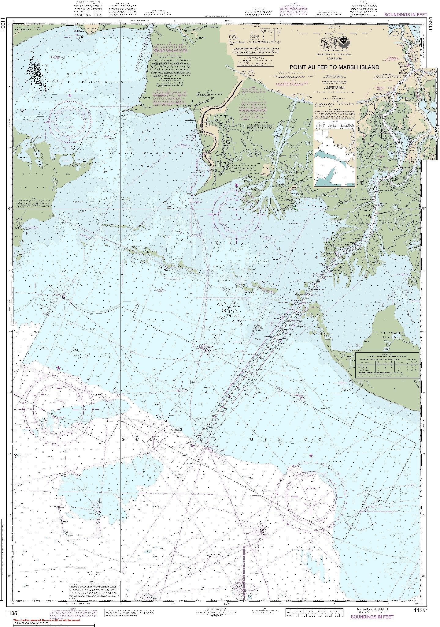 Point Au Fer to Marsh Island (11351) by NOAA