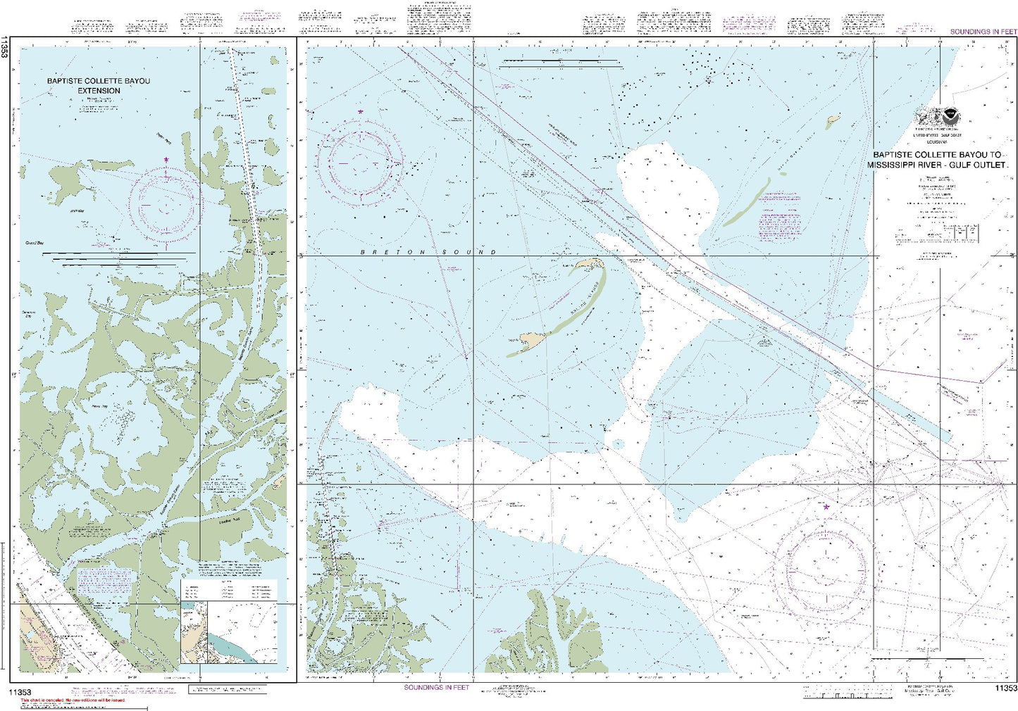 Baptiste Collete Bayou to Mississippi River - Gulf Outlet (11353) by NOAA