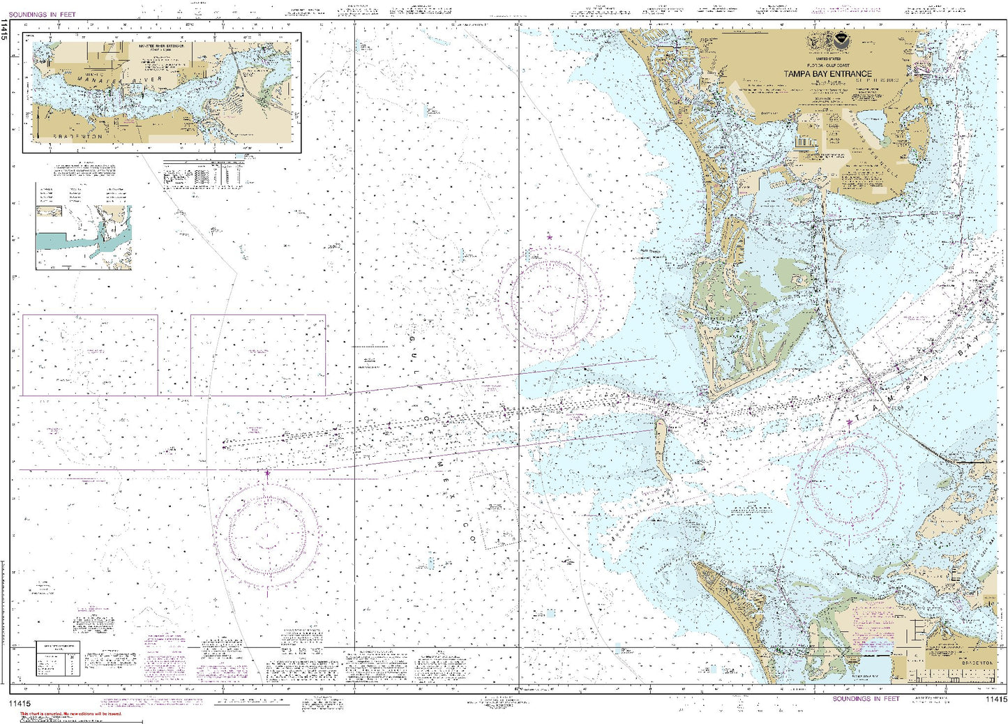 Tampa Bay Entrance with Extension of Manatee River (11415) by NOAA