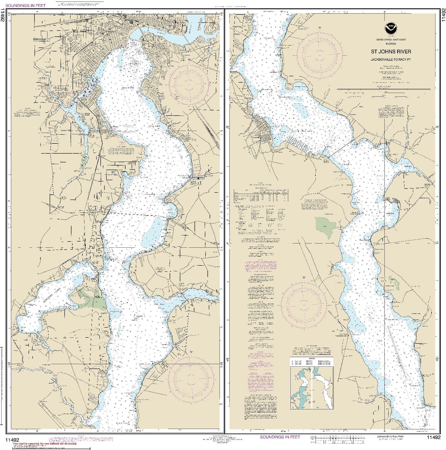 St. Johns River - Jacksonville to Racy Pt (11492) by NOAA