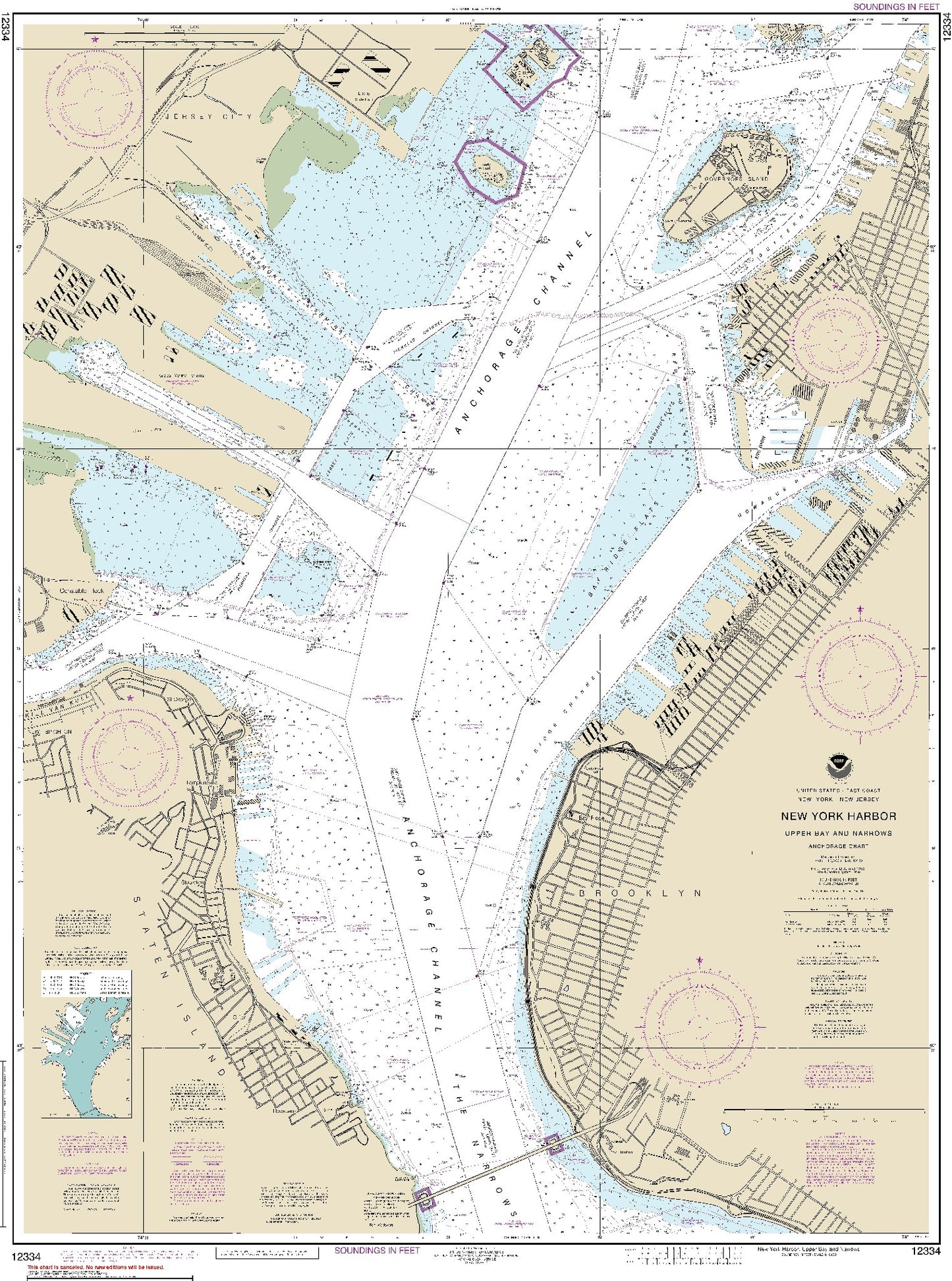 New York Harbor - Upper Bay and Narrows (12334) by NOAA