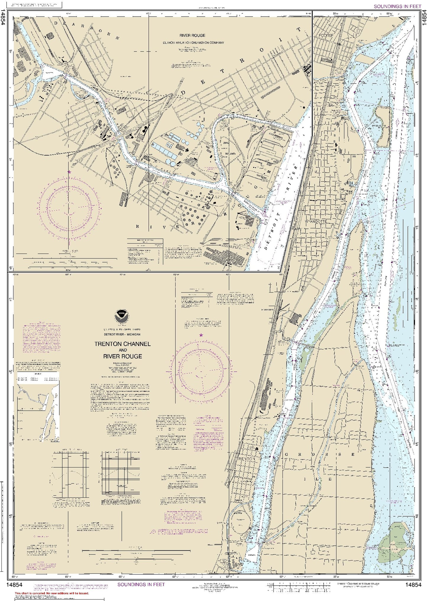 Trenton Channel and River Rouge (14854) by NOAA