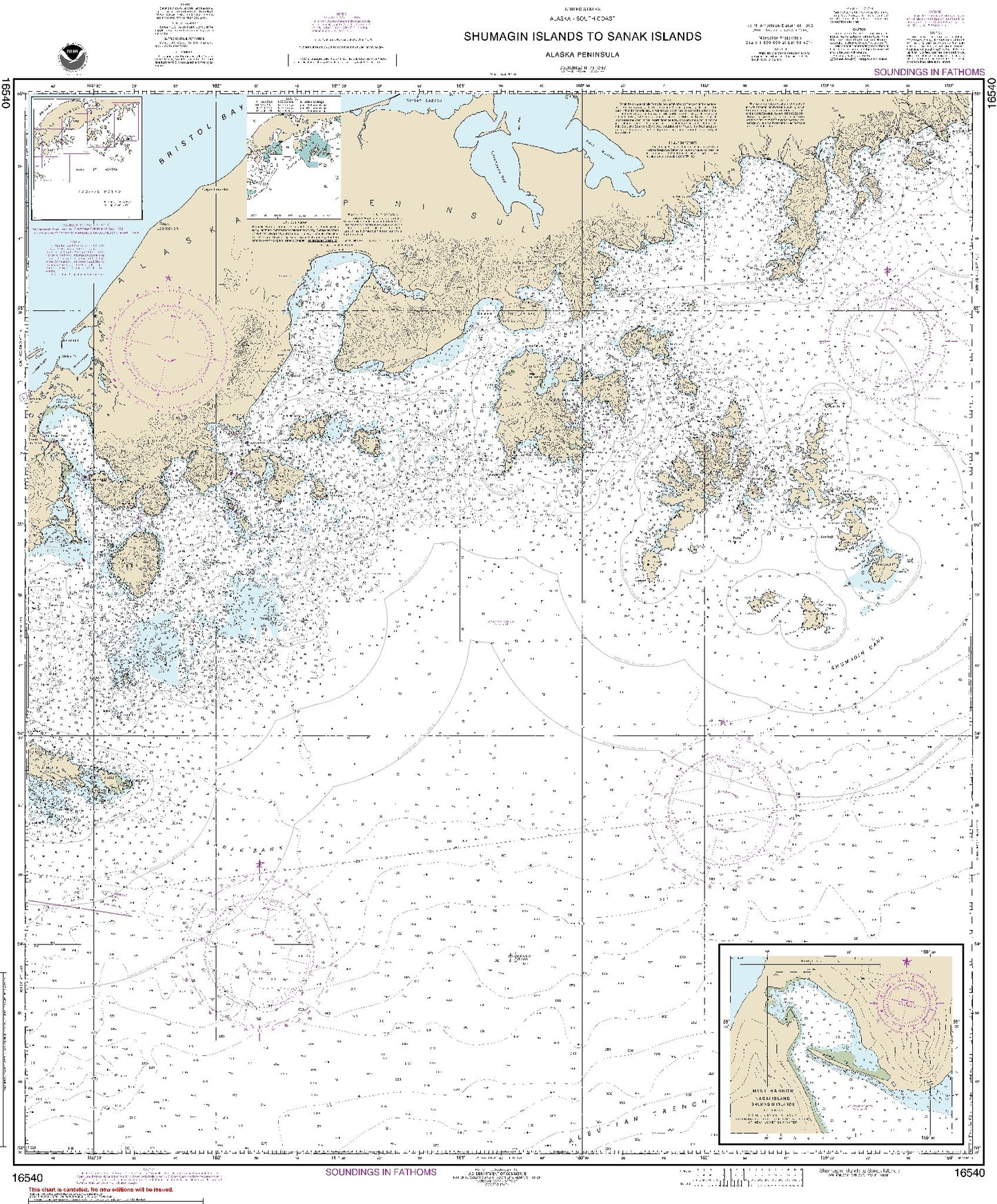 Shumagin Islands to Sanak Islands (16540) by NOAA