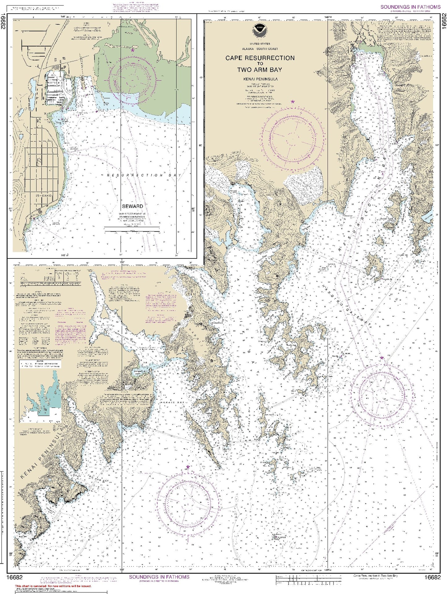 Cape Resurrection to Two Arm Bay (16682) by NOAA