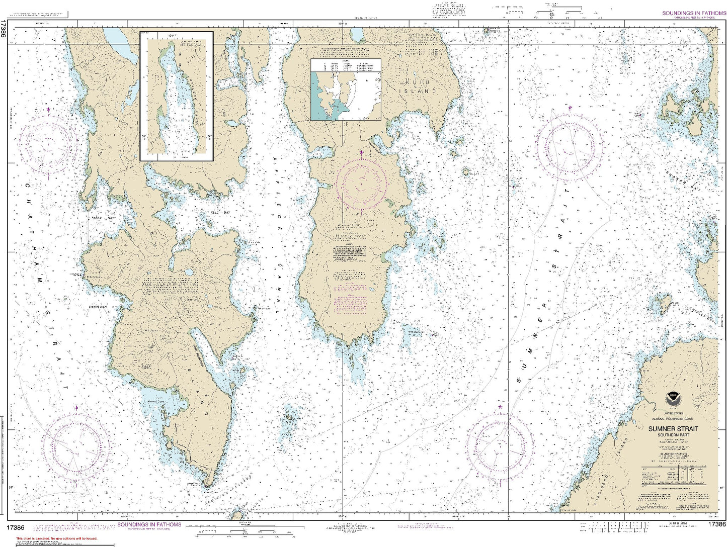 Sumner Strait - Southern Part with Continuation of Affleck Canal (17386) by NOAA