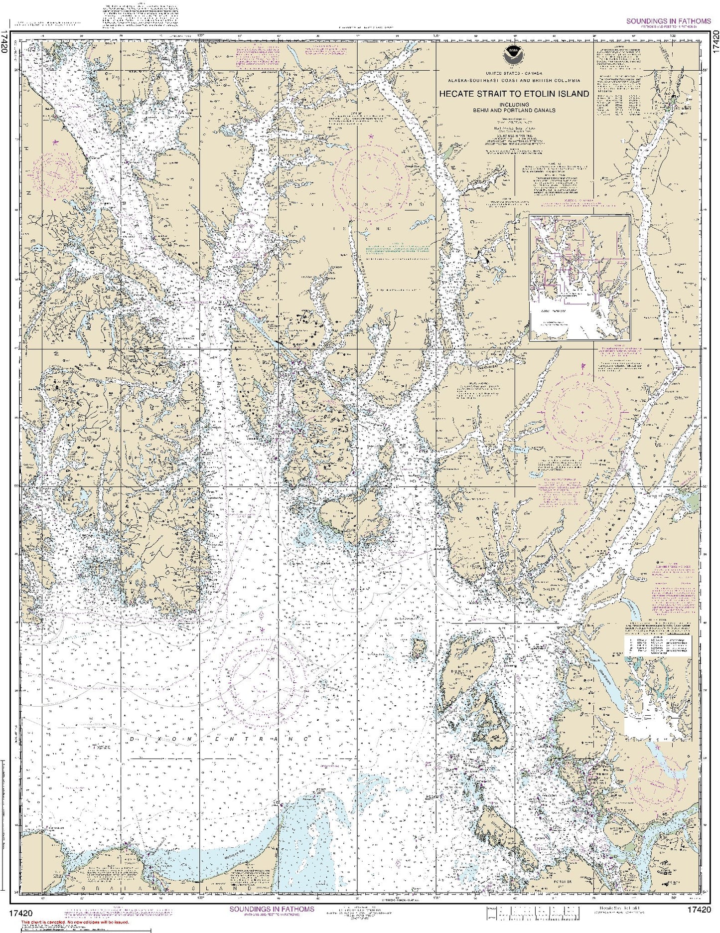 Hecate Strait to Etolin Island (17420) by NOAA