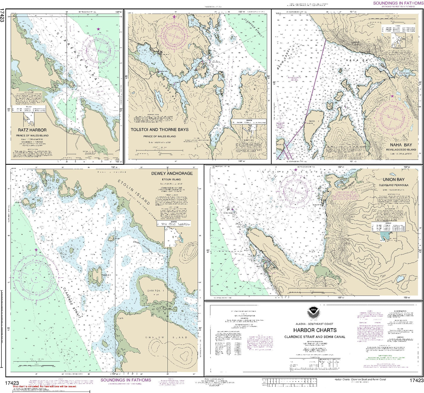 Harbor Charts - Clarence Strait and Behm Canal (17423) by NOAA